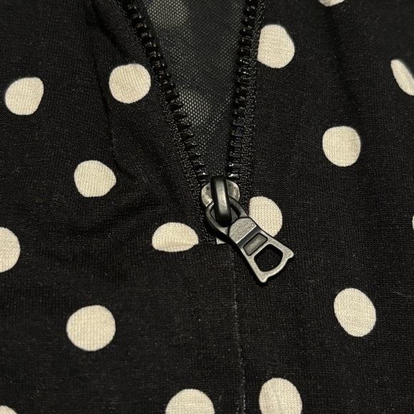 Alice + Olivia Judy Dress 0 Black White Polka Dot Ruched Wrap Hem Bodycon - Picture 2 of 7